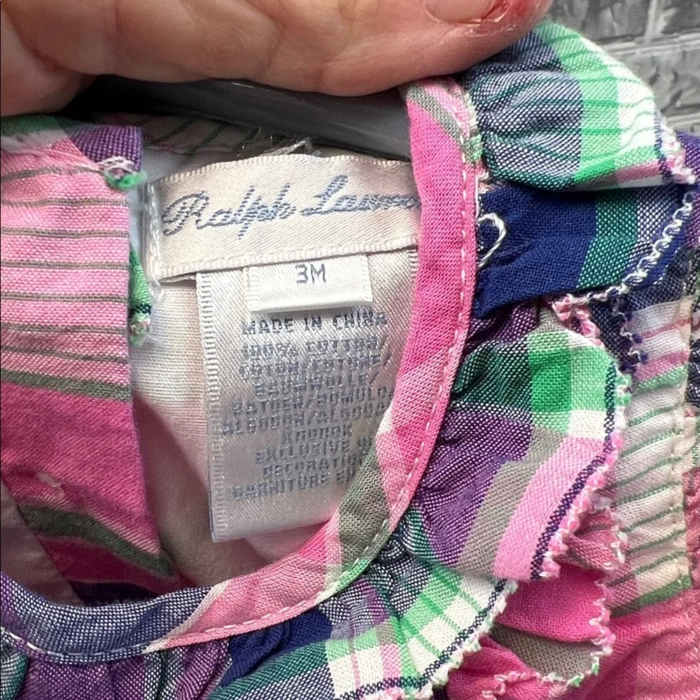 Baby girl's Ralph Lauren Pink and Green Plaid‎ Dress